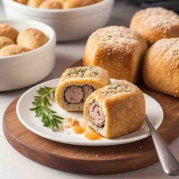 Сырномясной рулет